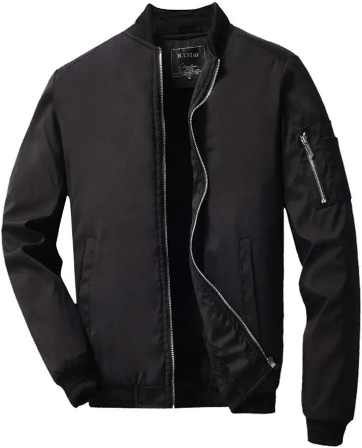 sandbank Mens Slim Fit Sportswear Flight Bomber Jacket Softshell Casual CoatThick Style