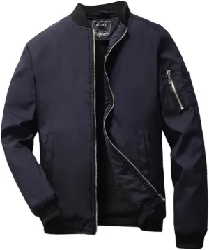 sandbank Mens Slim Fit Sportswear Flight Bomber Jacket Softshell Casual CoatThick Style