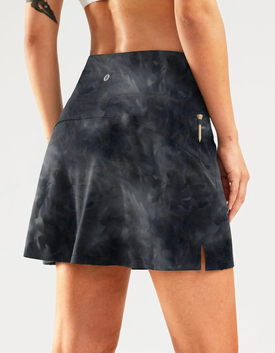 SANTINY 16" Golf Skorts Skirts for Women Zipper Pockets Women's High Waisted Tennis Skirt Athletic Skort