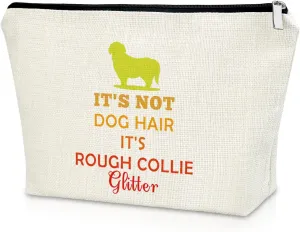 Sazuwu Rough Collie Travel Makeup Bags Cosmetic Organizer Bag Funny Gifts for Women Unique Dog Lovers Dog Owner Home Essentials Rough Collie Mom Present