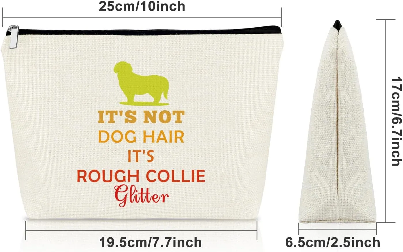 Sazuwu Rough Collie Travel Makeup Bags Cosmetic Organizer Bag Funny Gifts for Women Unique Dog Lovers Dog Owner Home Essentials Rough Collie Mom Present
