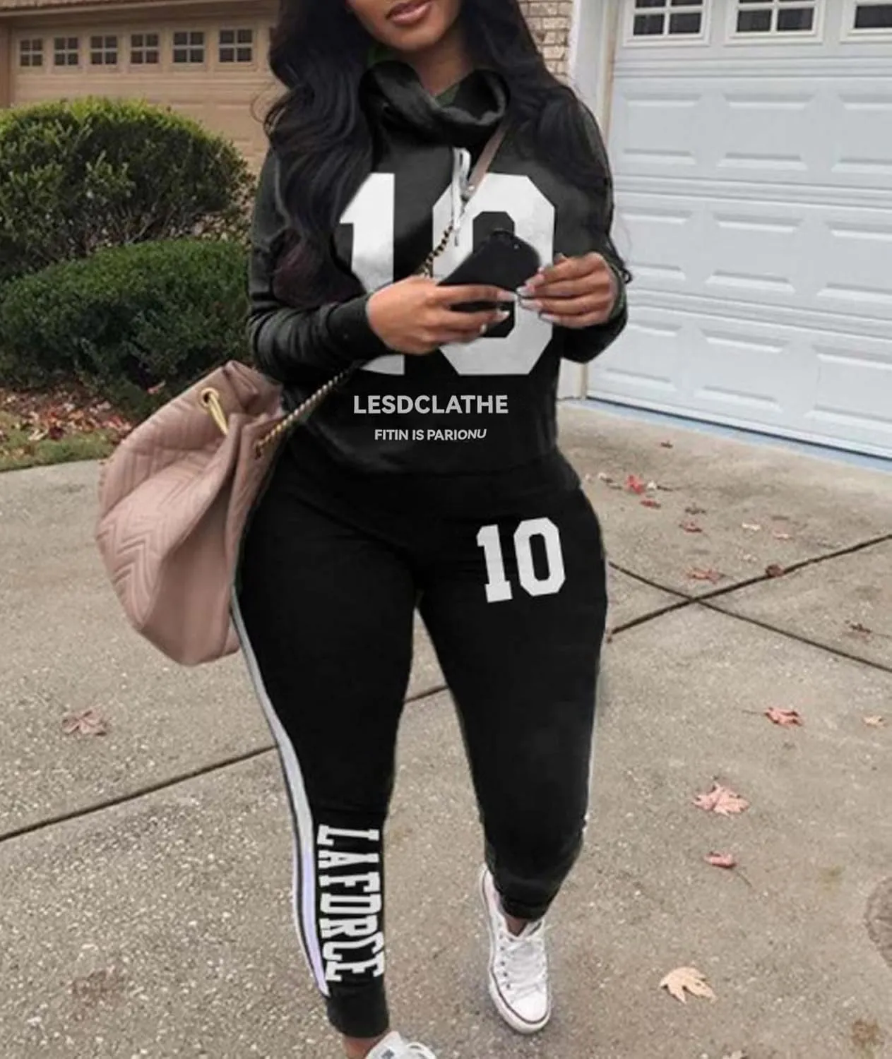 Sexyshine Women's Casual 2 Piece Camouflage Letter Print Outfits Pullover Sweatshirt Tops Long Pants Tracksuits Set Plus Size