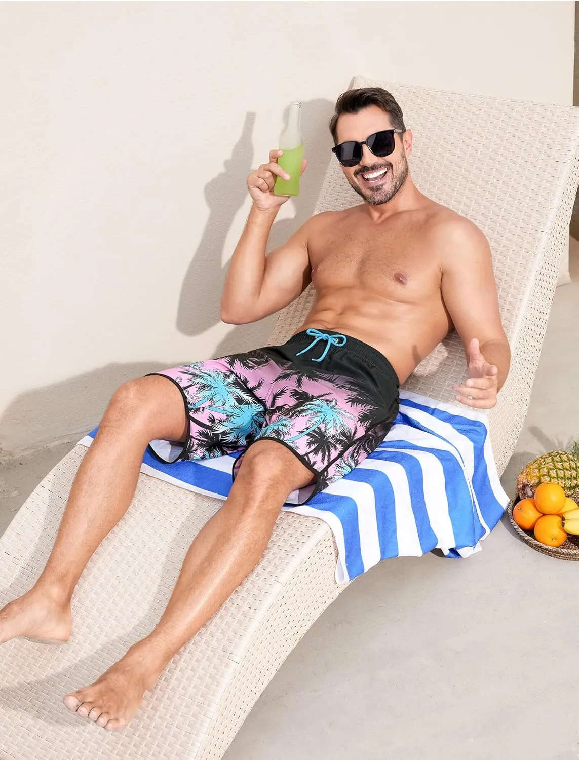 SILKWORLD Mens Swim Trunks with Compression Liner 9 Inch Long Bathing Suit 2 in 1 Beach Quick Dry Shorts with Pockets