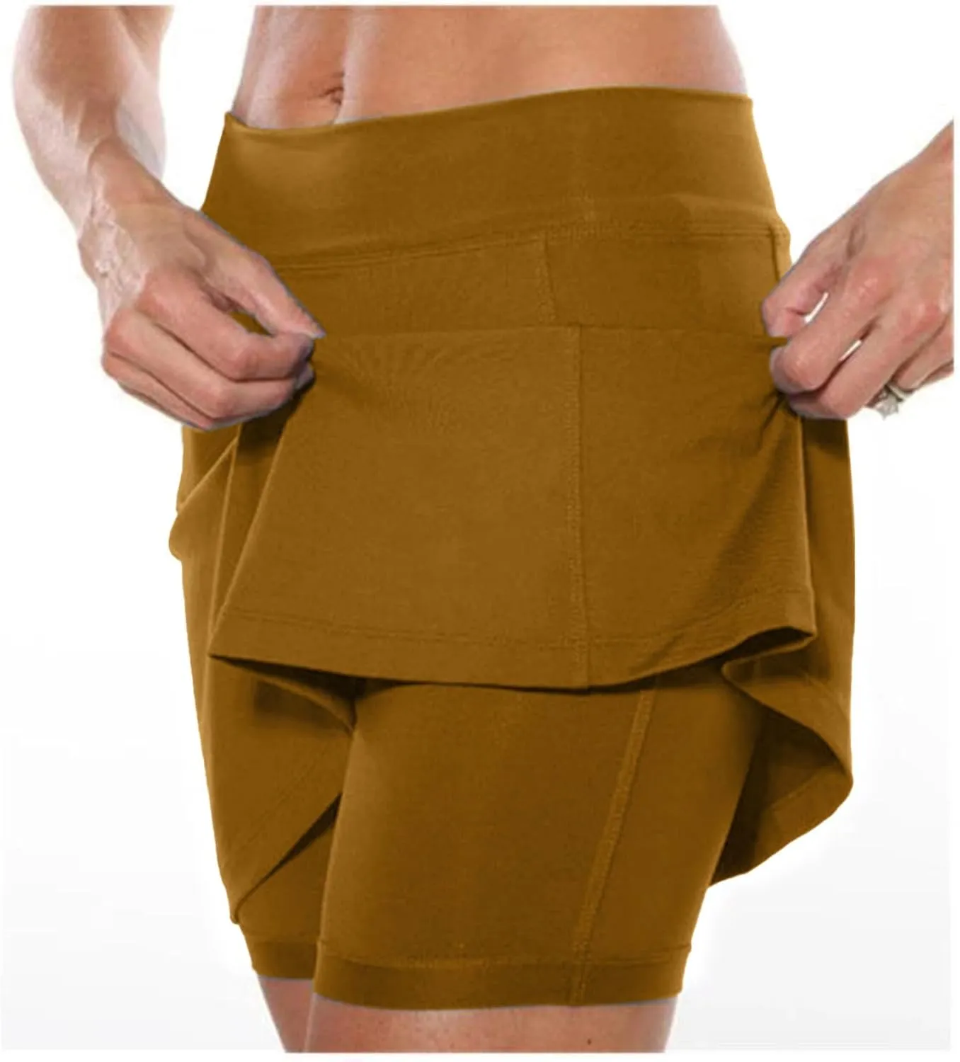 Skorts for Women Dressy Casual Athletic Tennis Mini Short Skirts with Pockets High Waist Tummy Control Yoga Shorts