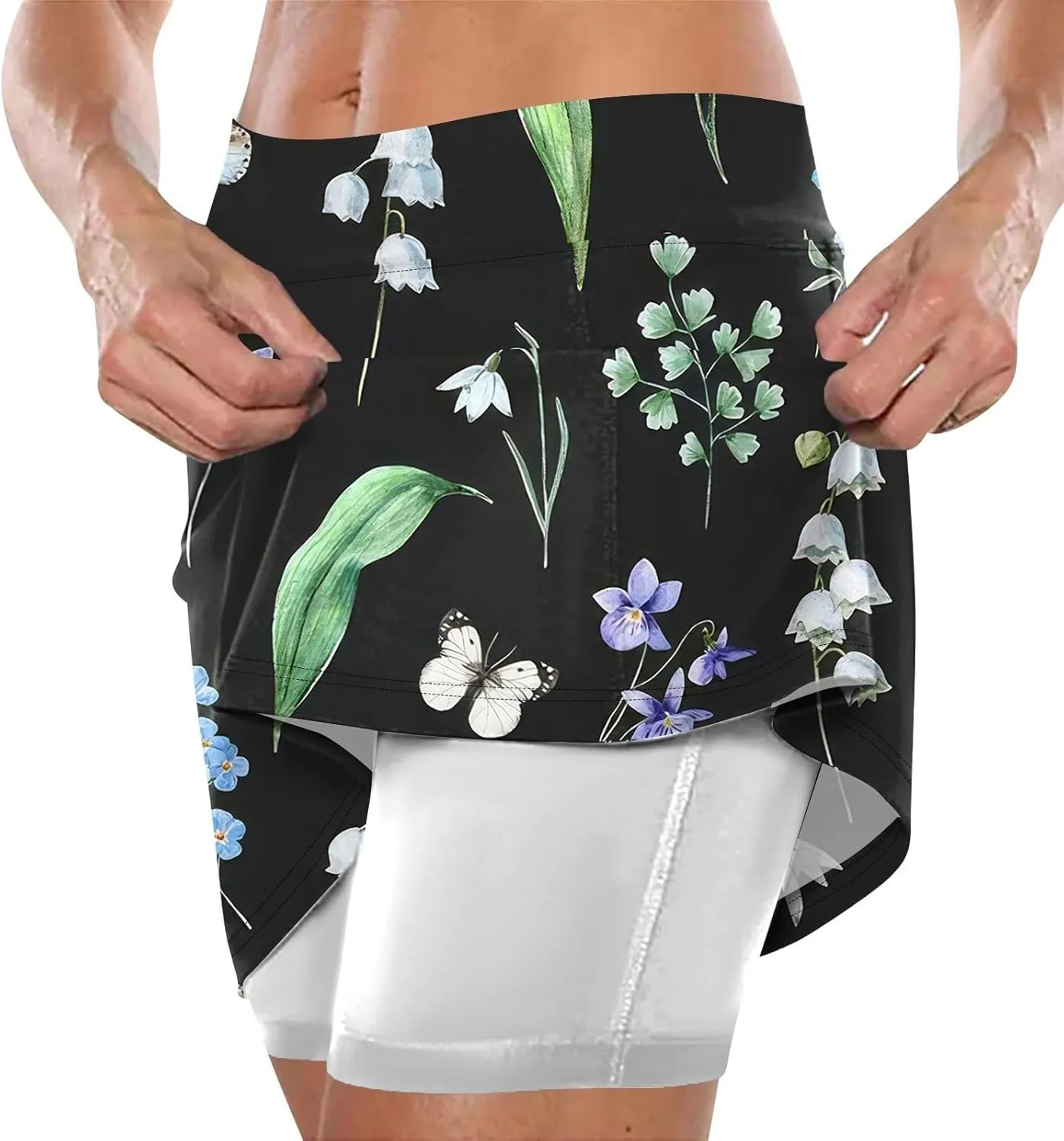 Skorts for Women with Pockets Summer 2025 Tummy Control Tennis Golf Skirt Plus Size Culottes High Waist Athletic