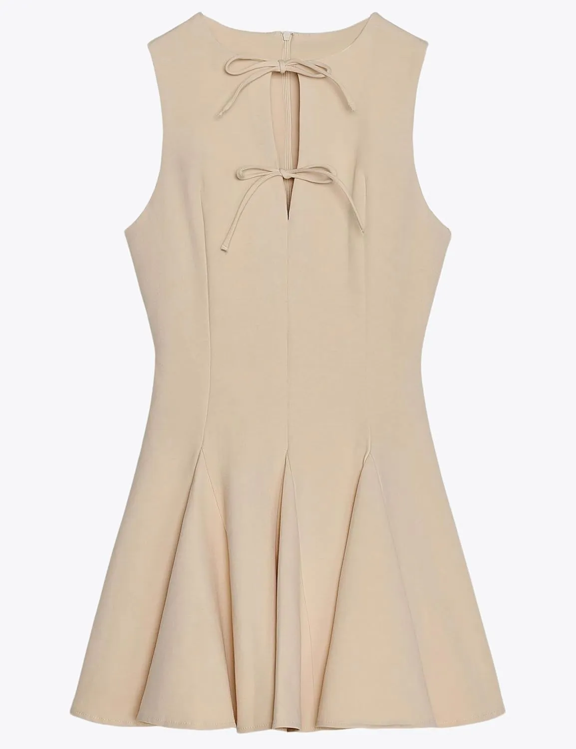 Sleeveless A Line Mini Dress for Women Summer Tie Front Club Party Bow Short Dresses