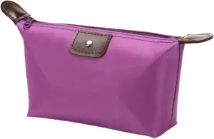 Small Makeup Bag Mini Travel Toiletry Bag Waterproof Portable Make Up Bag Zipper Foldable Pouches for Women (Purple-A)