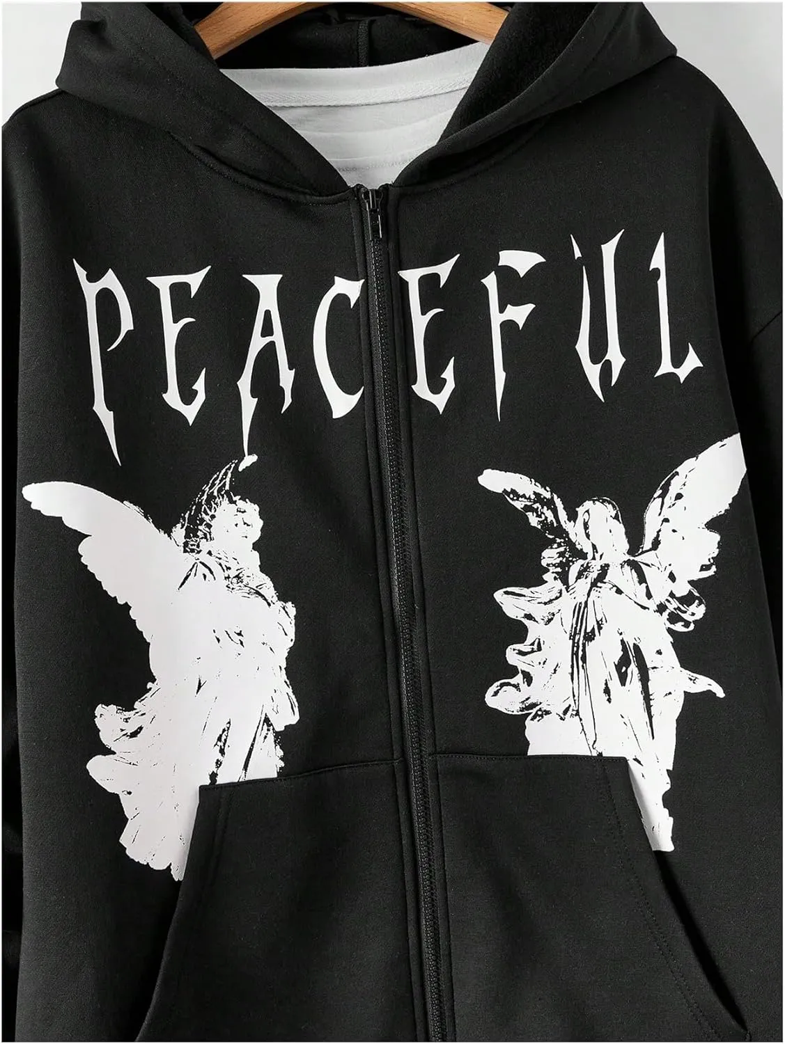 SOLY HUX Men's Graphic Zip Up Hoodies Streetwear Jacket Letter Print Long Sleeve Sweatshirt with Pocket