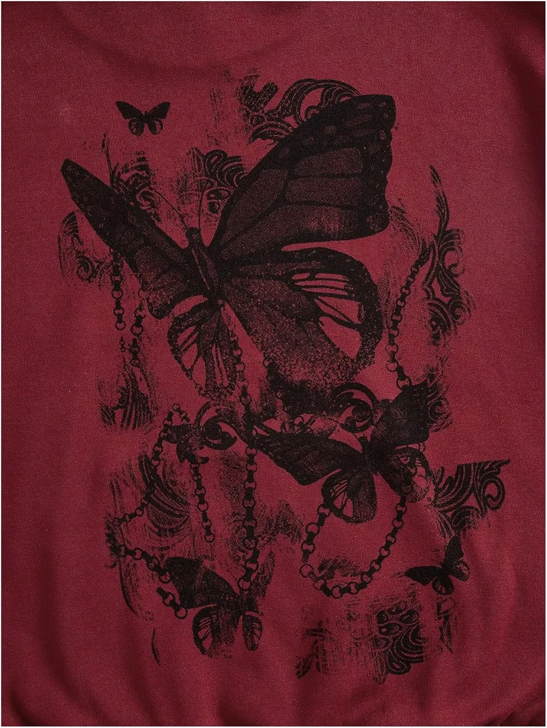 SOLY HUX Women's Graphic Hoodies Butterfly Print Long Sleeve Drawstring Pocket Sweatshirt Pullover Tops