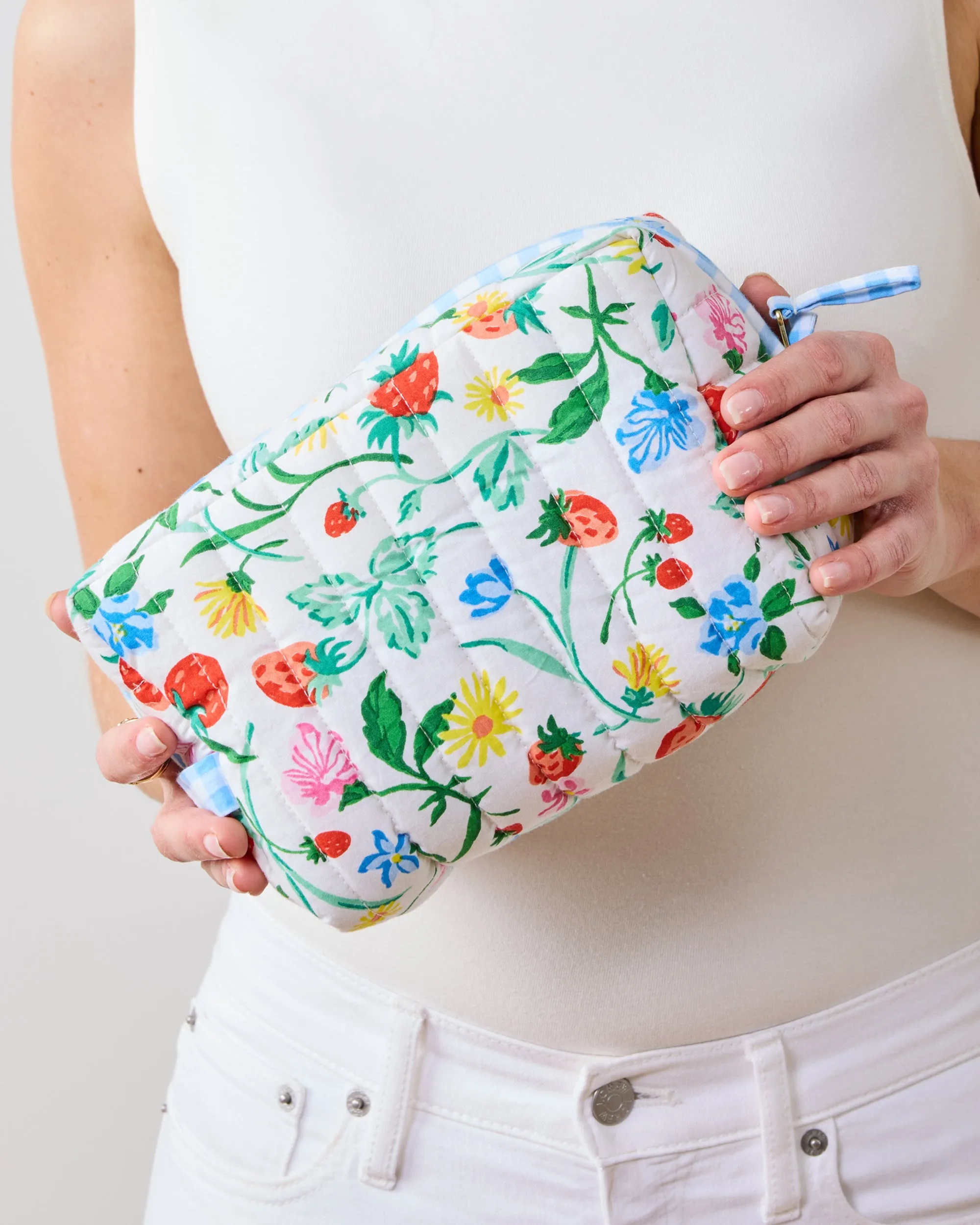 Strawberry Vines - Three's Best Pouch Set - Cloud