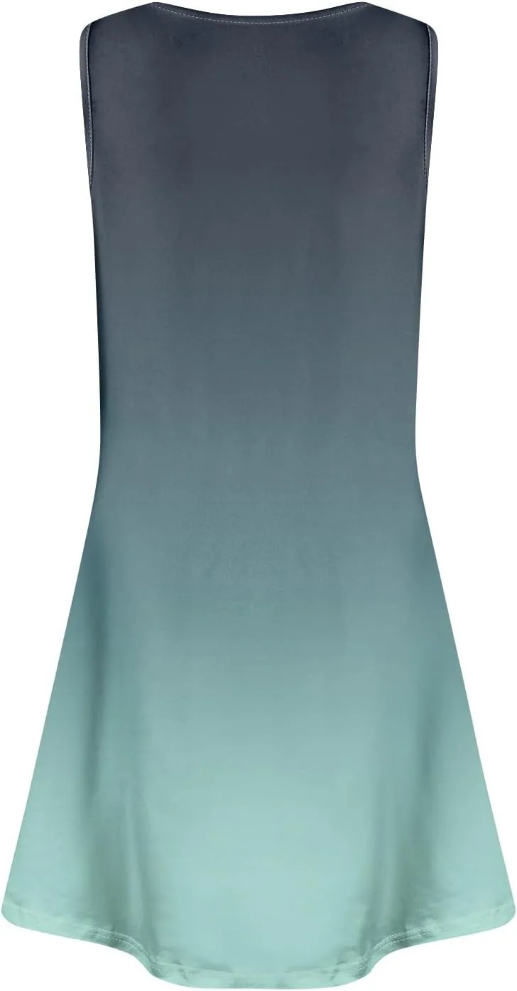Summer Dresses for Women 2025 Casual Crewneck Sleeveless Sundresses Boho Tank Dress Beach Dresses with Pockets