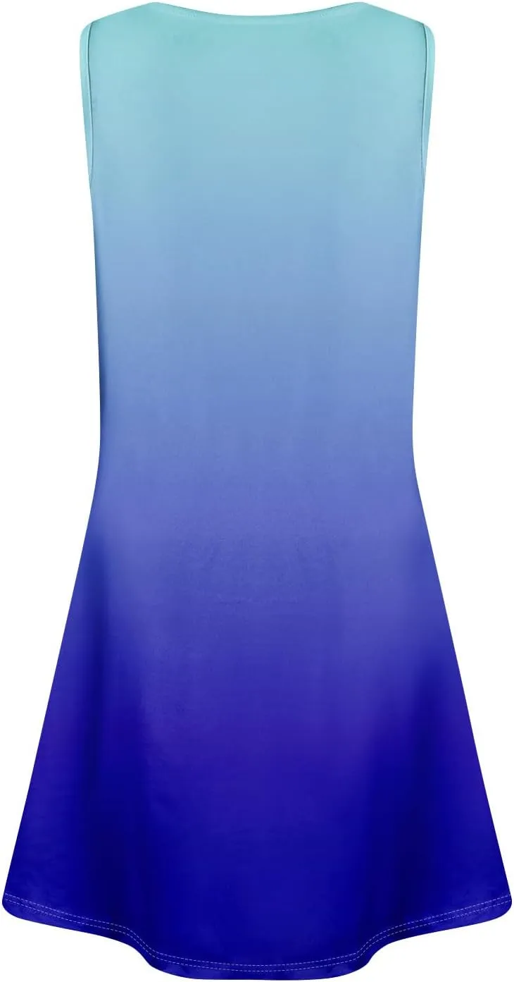 Summer Dresses for Women 2025 Casual Crewneck Sleeveless Sundresses Boho Tank Dress Beach Dresses with Pockets