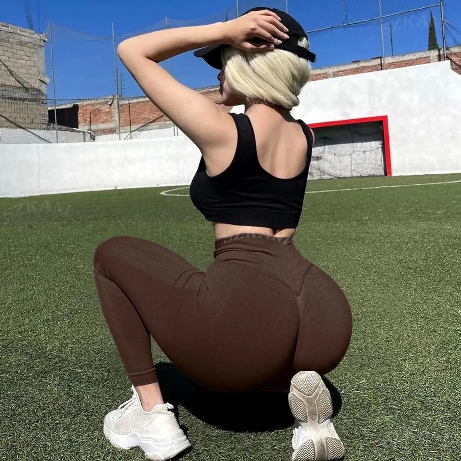 SZKANI Workout Leggings for Women Scrunch Butt Lifting Leggings Booty High Waist Yoga Pants Seamless Gym Tights