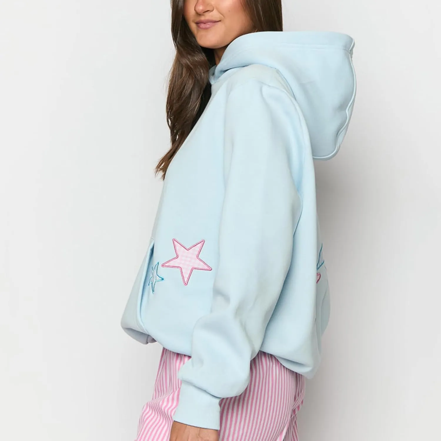 Teen Girls Graphic Y2k Hoodies Women Oversized Preppy Sweatshirt Long Sleeve Pullover Top Embroidery Aesthetic Shirts