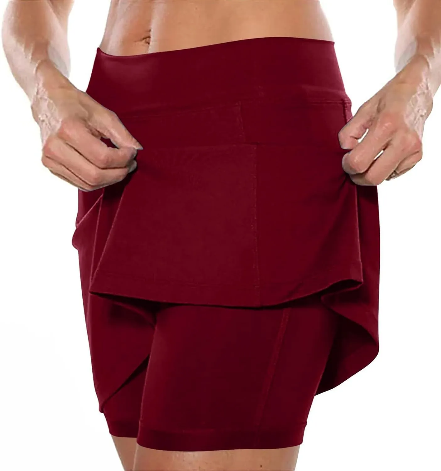 Tennis Skirts for Women with Pockets High Waisted Athletic Golf Skorts Skirts Fashion Solid Color Sports Gym Yoga Shorts 2024