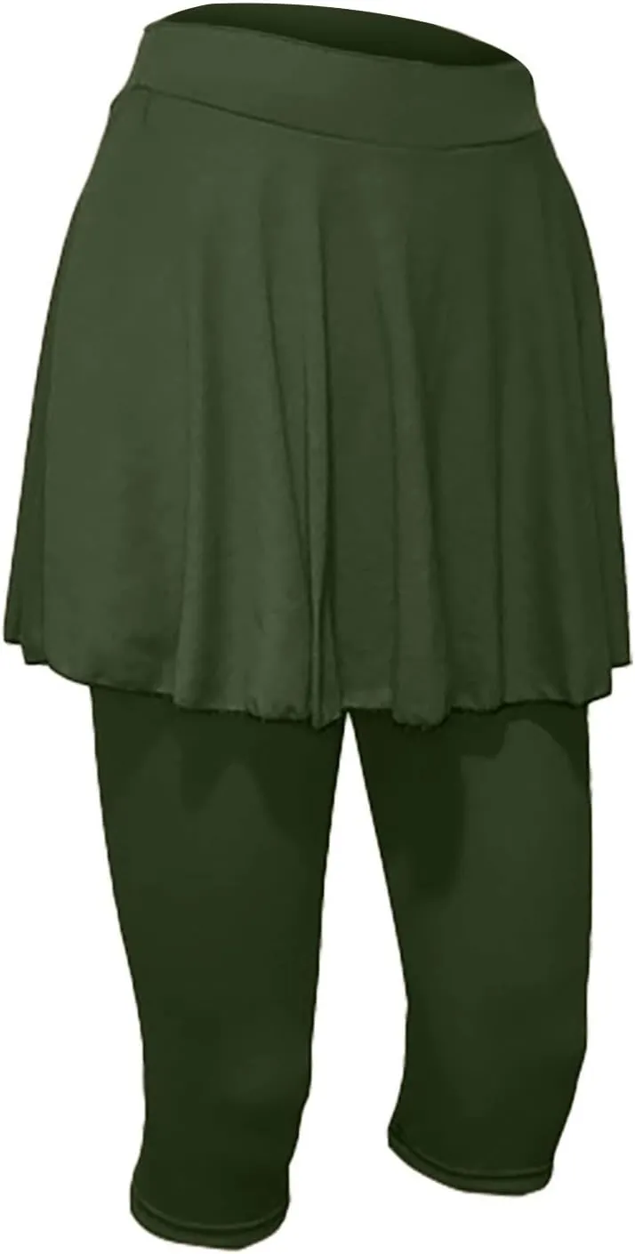 Tennis Skirts for Women Yoga Golf Pants Skorts Womens Capri Leggings with Pockets Skirted Gym Legging with Athletic Skirt