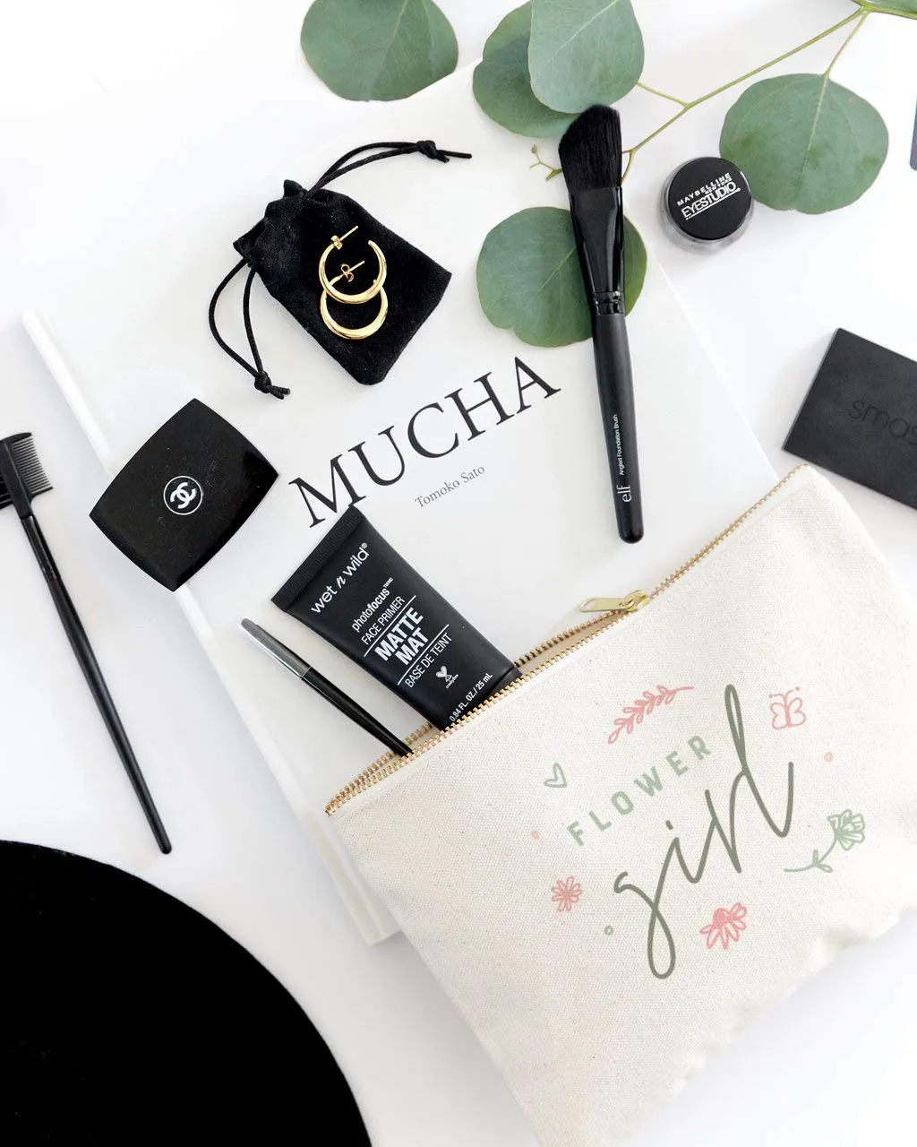 The Cotton & Canvas Co. Floral Flower Girl Wedding Cosmetic Bag, Bridal Party Gift and Travel Make Up Pouch