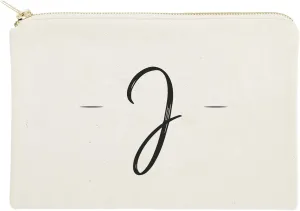 The Cotton & Canvas Co. Personalized Handwritten Monogram J Cosmetic Bag and Travel Make Up Pouch