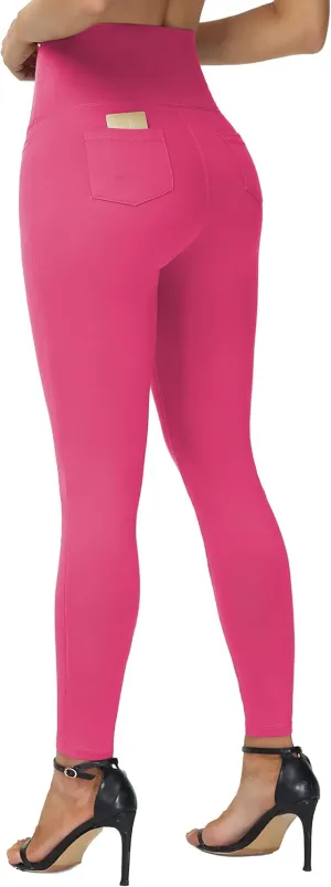 THE GYM PEOPLE Women's Casual Yoga Leggings High Waisted Tummy Control Workout Pants with 4 Pockets