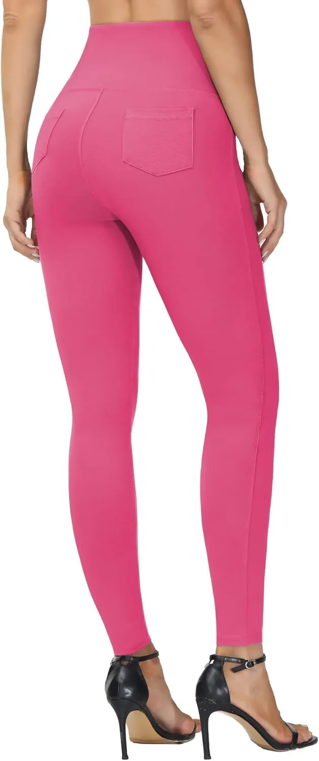 THE GYM PEOPLE Women's Casual Yoga Leggings High Waisted Tummy Control Workout Pants with 4 Pockets