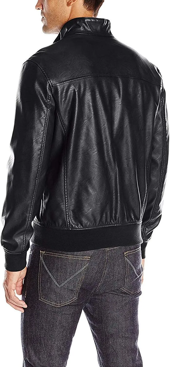 Tommy Hilfiger Men's Faux Leather Bomber Jacket