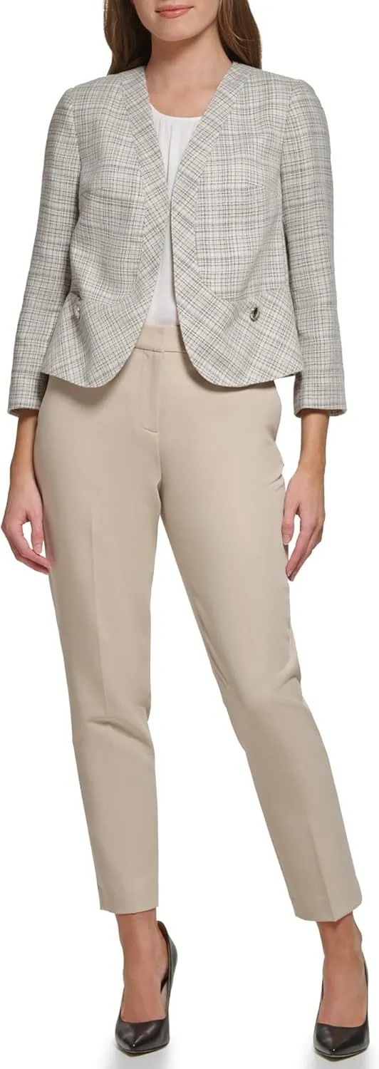 Tommy Hilfiger Women's Plaid Open Front Blazer
