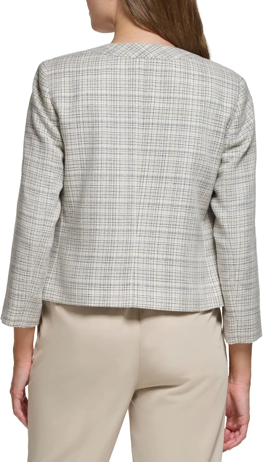Tommy Hilfiger Women's Plaid Open Front Blazer