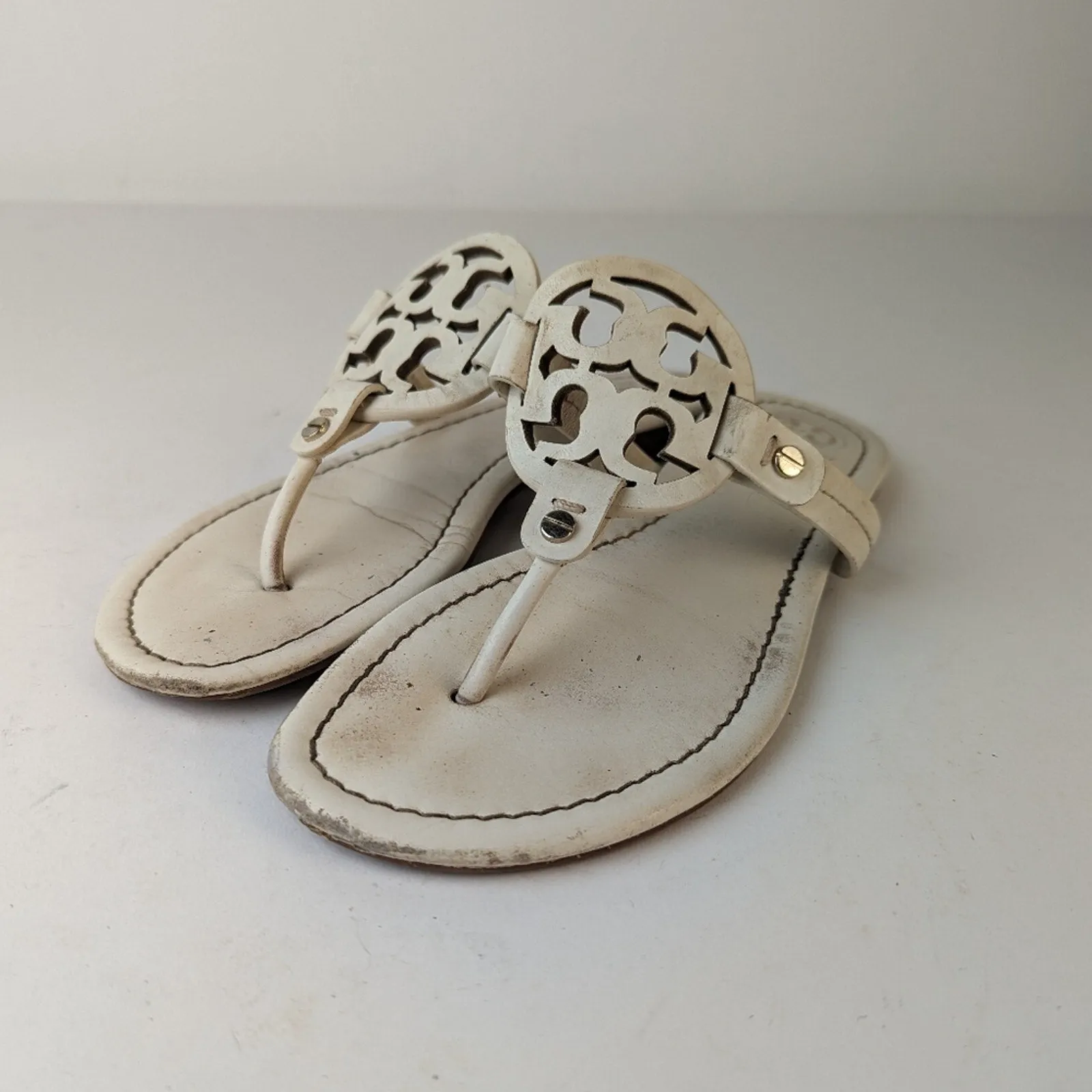 Tory Burch Miller White Sandals - 7.5