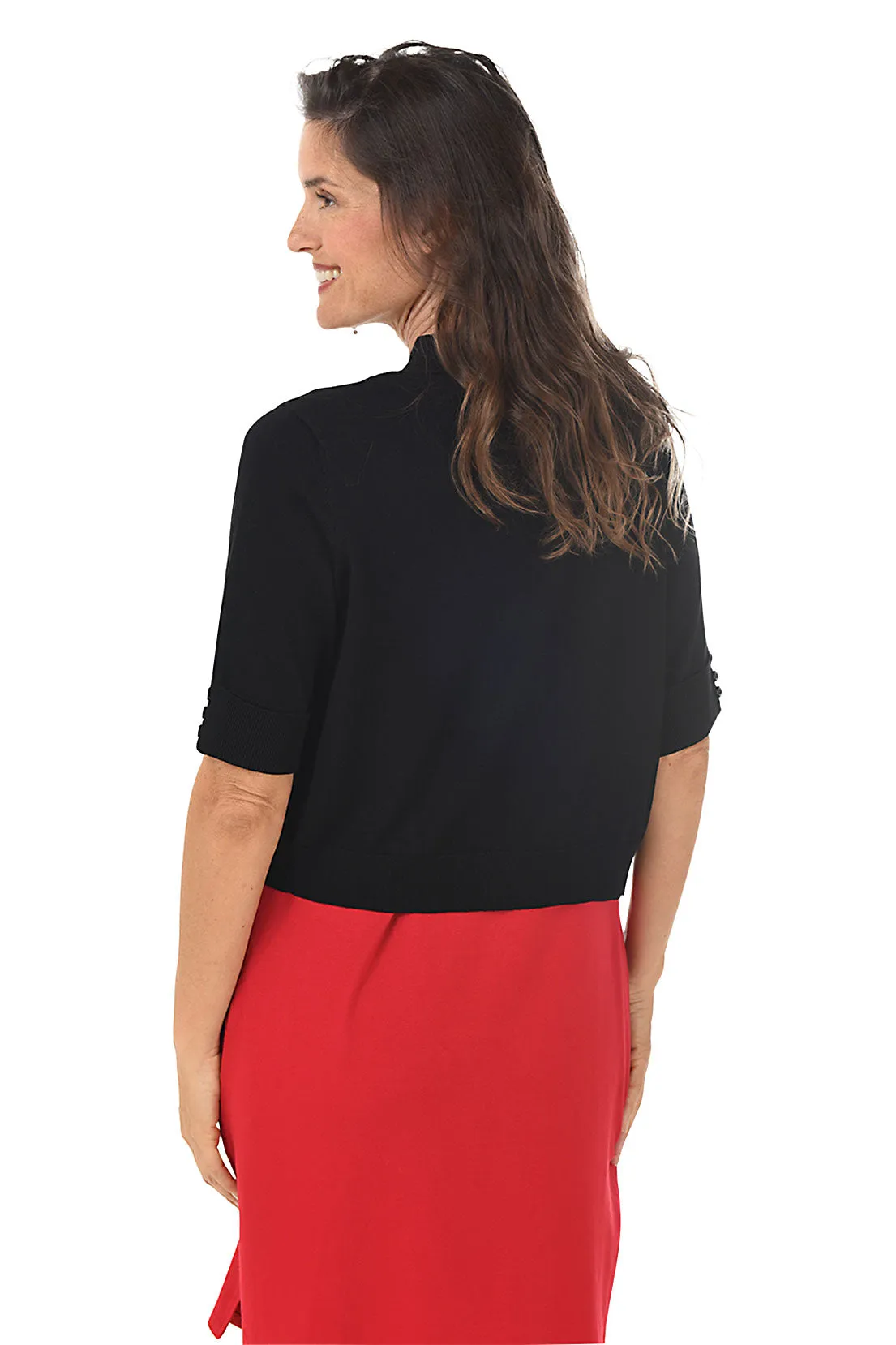 Triple Button Short Sleeve Shrug