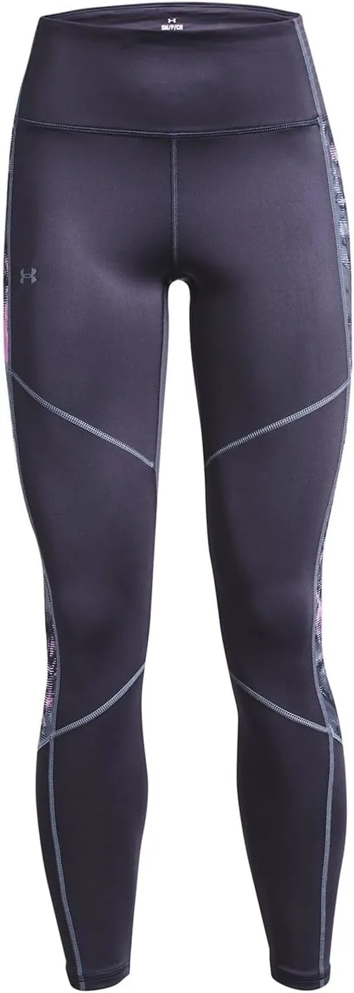 Under Armour - Womens Train Cw Leg Novelty Leggings, Color Tempered Steel/Jellyfish/Aurora Purple (558), Size: Small