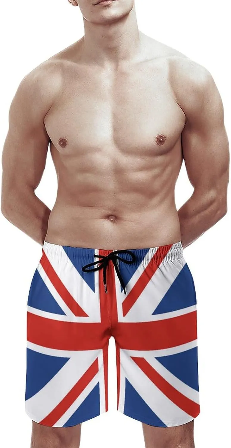 Union Jack UK Flag Men's Swim Trunks Quick Dry Bathing Suit Swimming Shorts Beach Swimwear