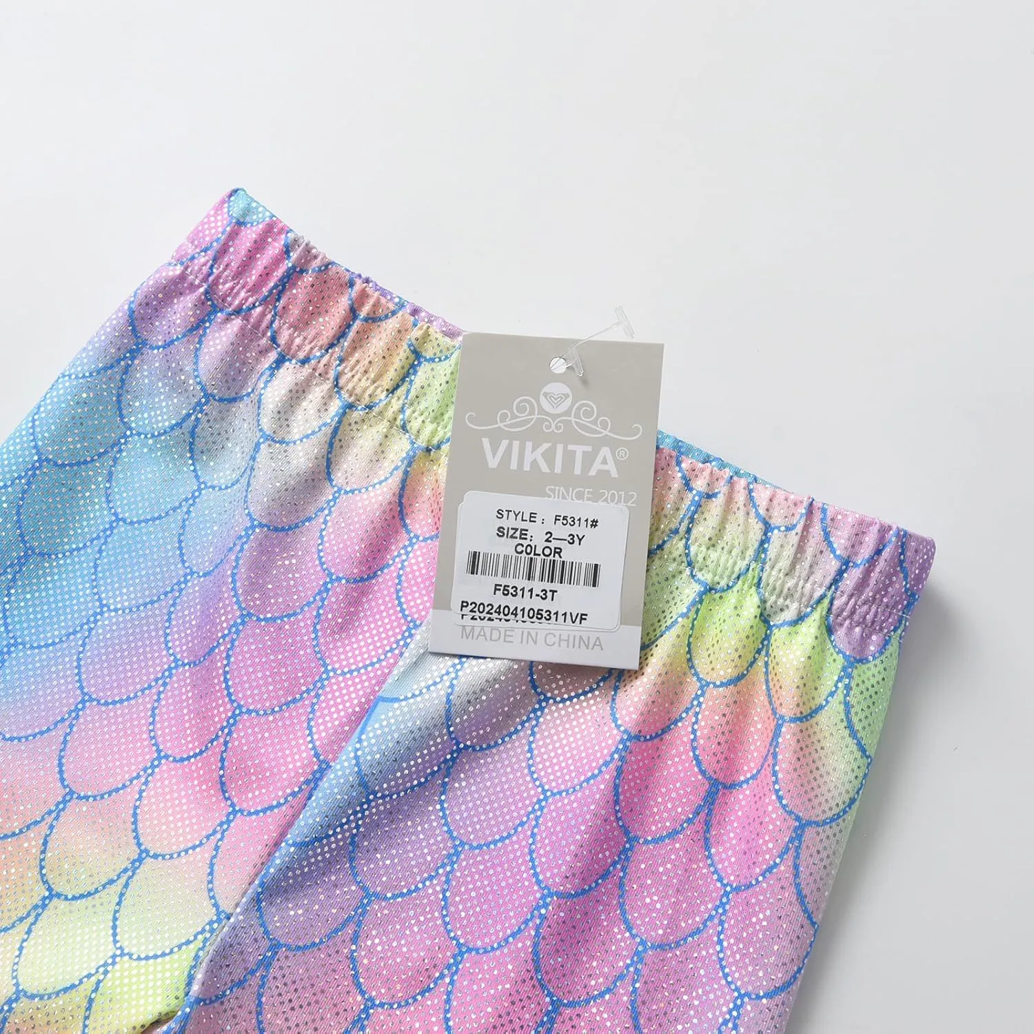VIKITA Girls Soft Stretchy Leggings Sparkly Active Workout Pants for Toddler Kids Colorful Pattern Ages 2-12