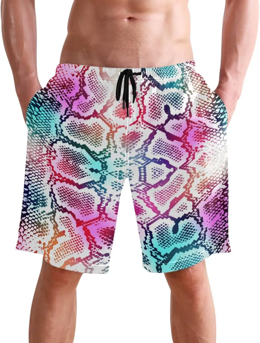 visesunny Fashion Funny Style Men's Beach Shorts Swim Trunks Quick Dry Casual Polyester Swim Shorts with Pockets S-XXL