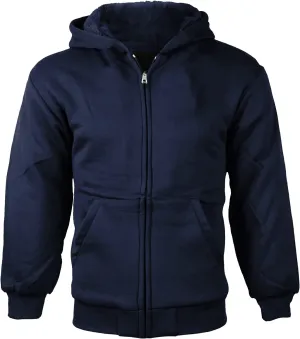 vkwear Boys Kids Athletic Soft Sherpa Lined Fleece Zip Up Hoodie Sweater Jacket