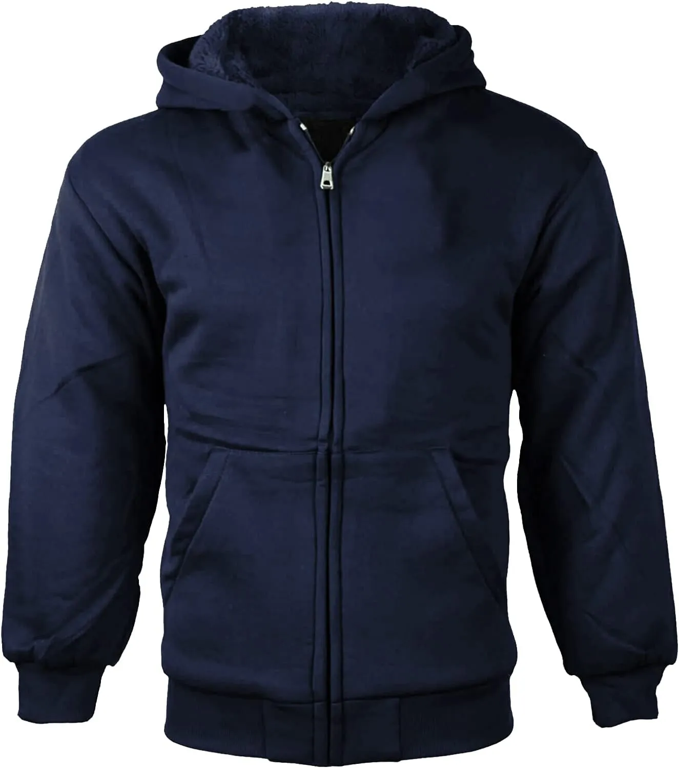 vkwear Boys Kids Athletic Soft Sherpa Lined Fleece Zip Up Hoodie Sweater Jacket