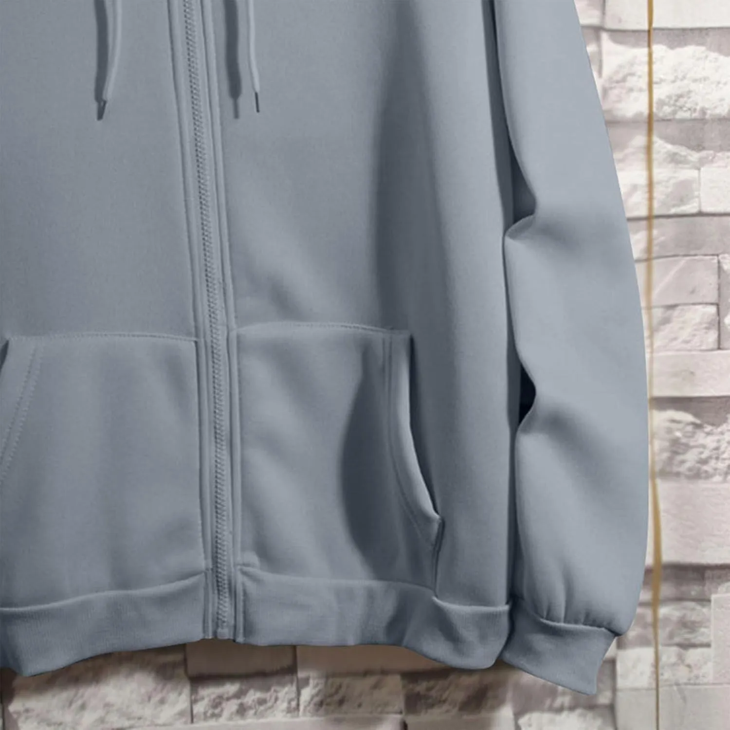 Women Casual Full Zip Up Hoodie Comfy Loose Long Sleeve Sweatshirt Solid Color Drawstring Jacket with Pockets