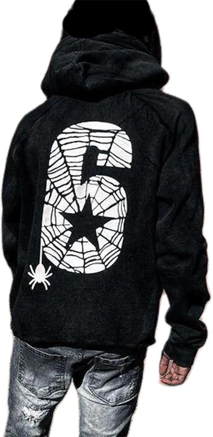 Women Men Y2k Hoodie Oversized Long Sleeve Pullover Sweatshirt Goth Grunge Aesthetic Hoodies Vintage Streetwear