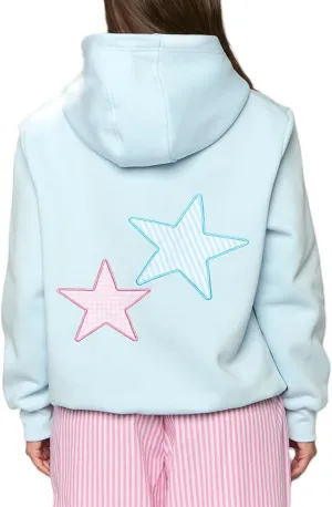 Women Y2k Hoodies Embroidery Star Graphic Oversized Sweatshirts Teen Girls Vintage Aesthetic Hooded Pullover Sweater