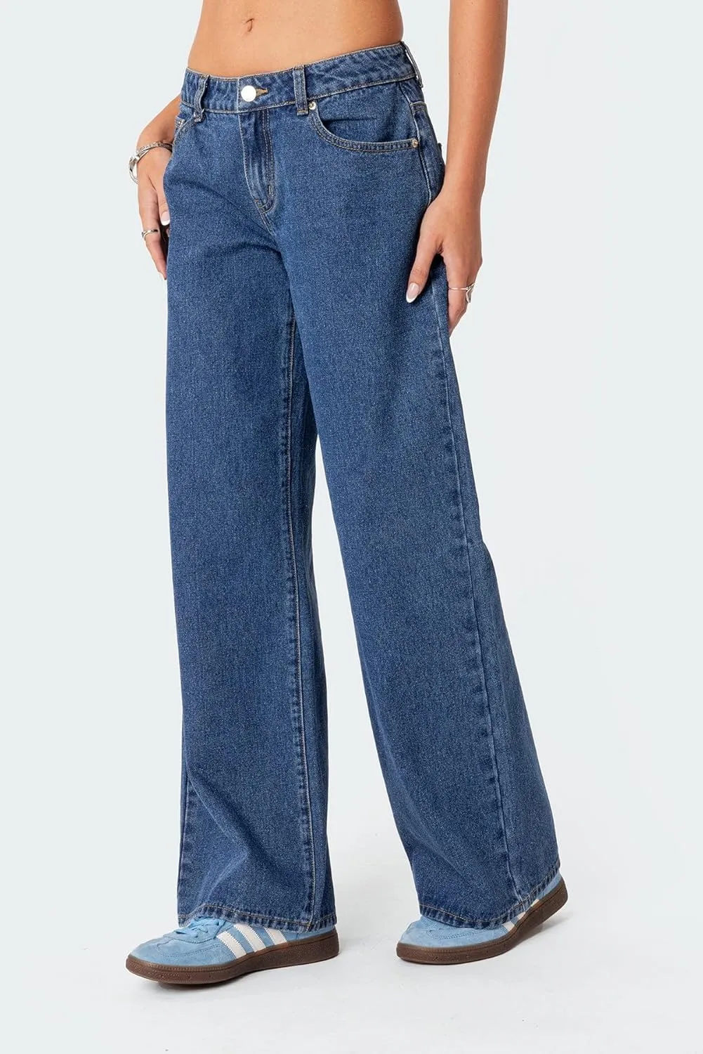 Women Y2k Straight Leg Jeans Pants High Waist Pockets Loose Fit Denim Trousers Streetwear