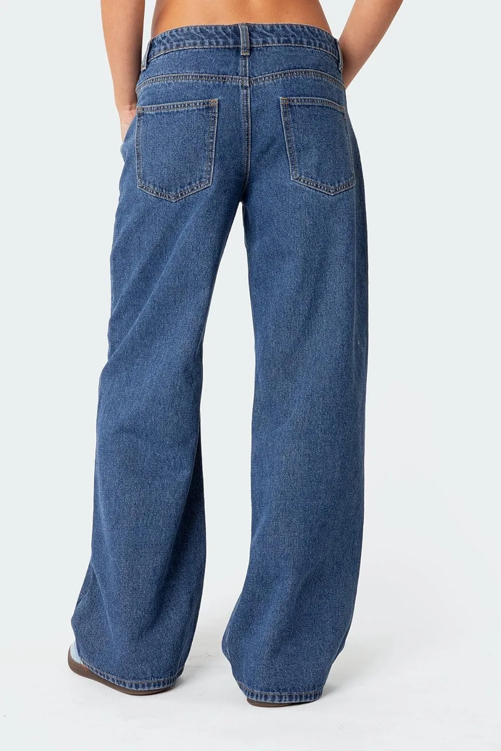 Women Y2k Straight Leg Jeans Pants High Waist Pockets Loose Fit Denim Trousers Streetwear
