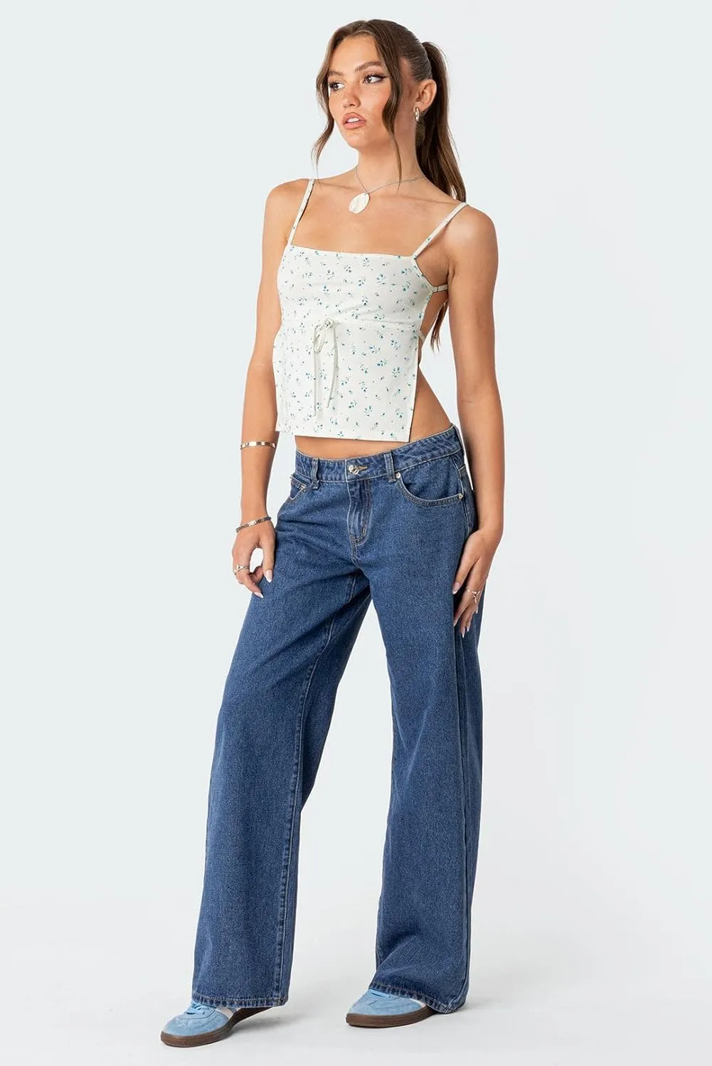 Women Y2k Straight Leg Jeans Pants High Waist Pockets Loose Fit Denim Trousers Streetwear