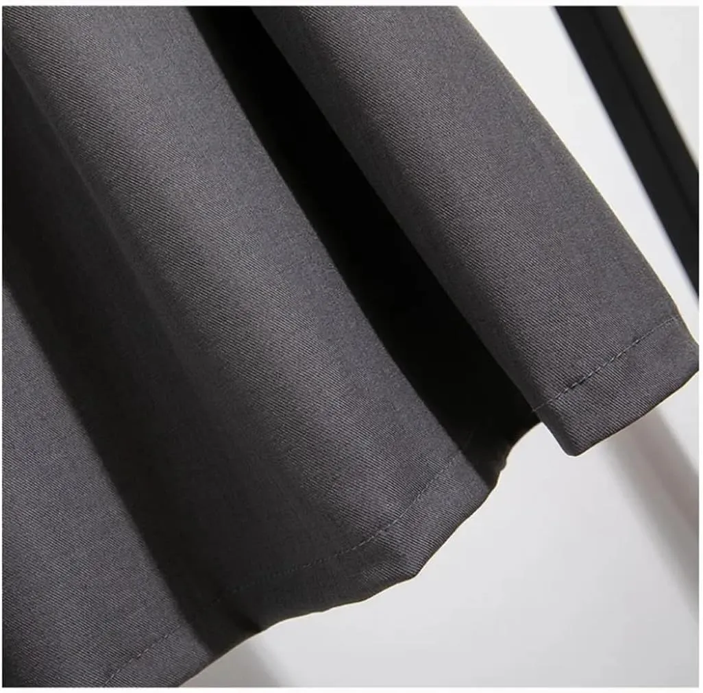 Womens Autumn Winter Casual High Waist Slim A-Line Long Pleated Skirts Office Lady Basics Skirt