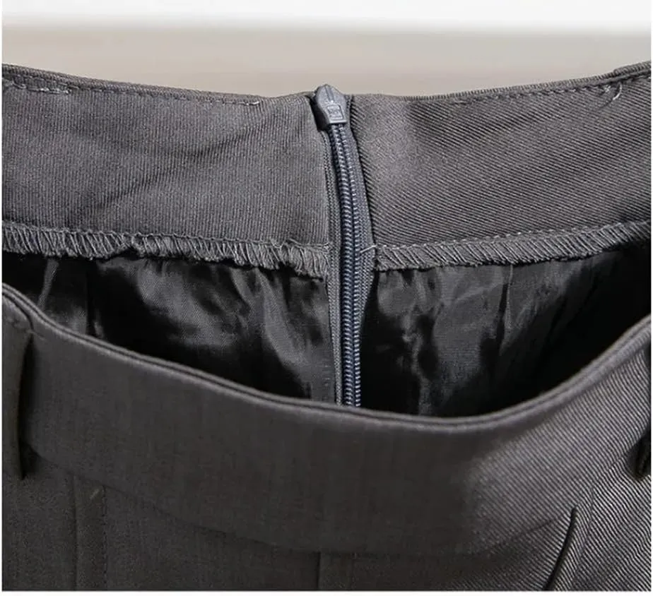 Womens Autumn Winter Casual High Waist Slim A-Line Long Pleated Skirts Office Lady Basics Skirt