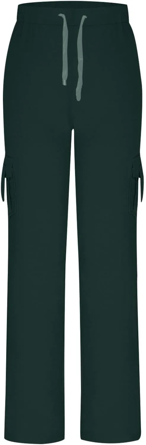 Womens Cargo Pants with Pockets Wide Leg Yoga Pants Casual High Waist Stretch Bootcut Workout Leggings Gym Sweatpants