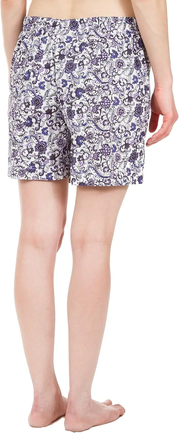 Women's Cotton Poplin Pajama Lounge Boxer Shorts
