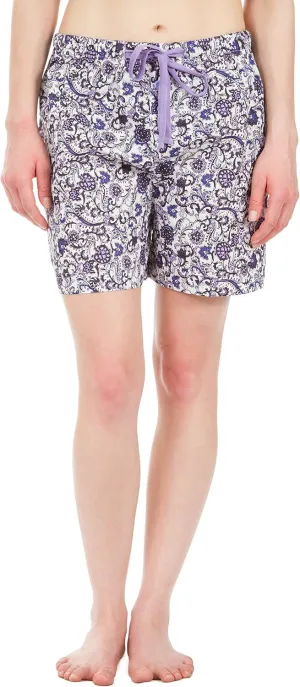 Women's Cotton Poplin Pajama Lounge Boxer Shorts