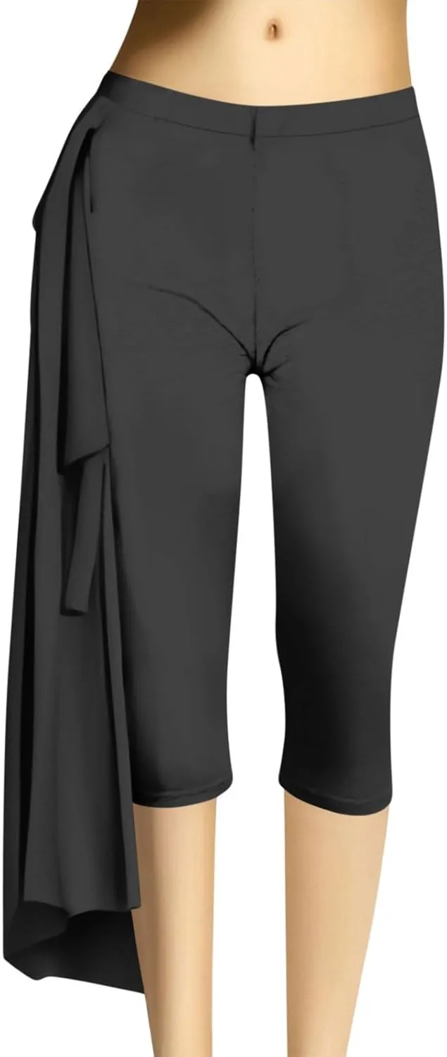 Women's Knee Length Capri Leggings High Waisted Exercise Summer Yoga Workout Capris Pants Casual Cropped Trousers