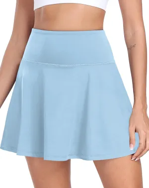 Womens Pleated Tennis Skirt with Shorts Underneath High Waisted Ruffle Athletic Golf Skorts for Running Workout QYY24027