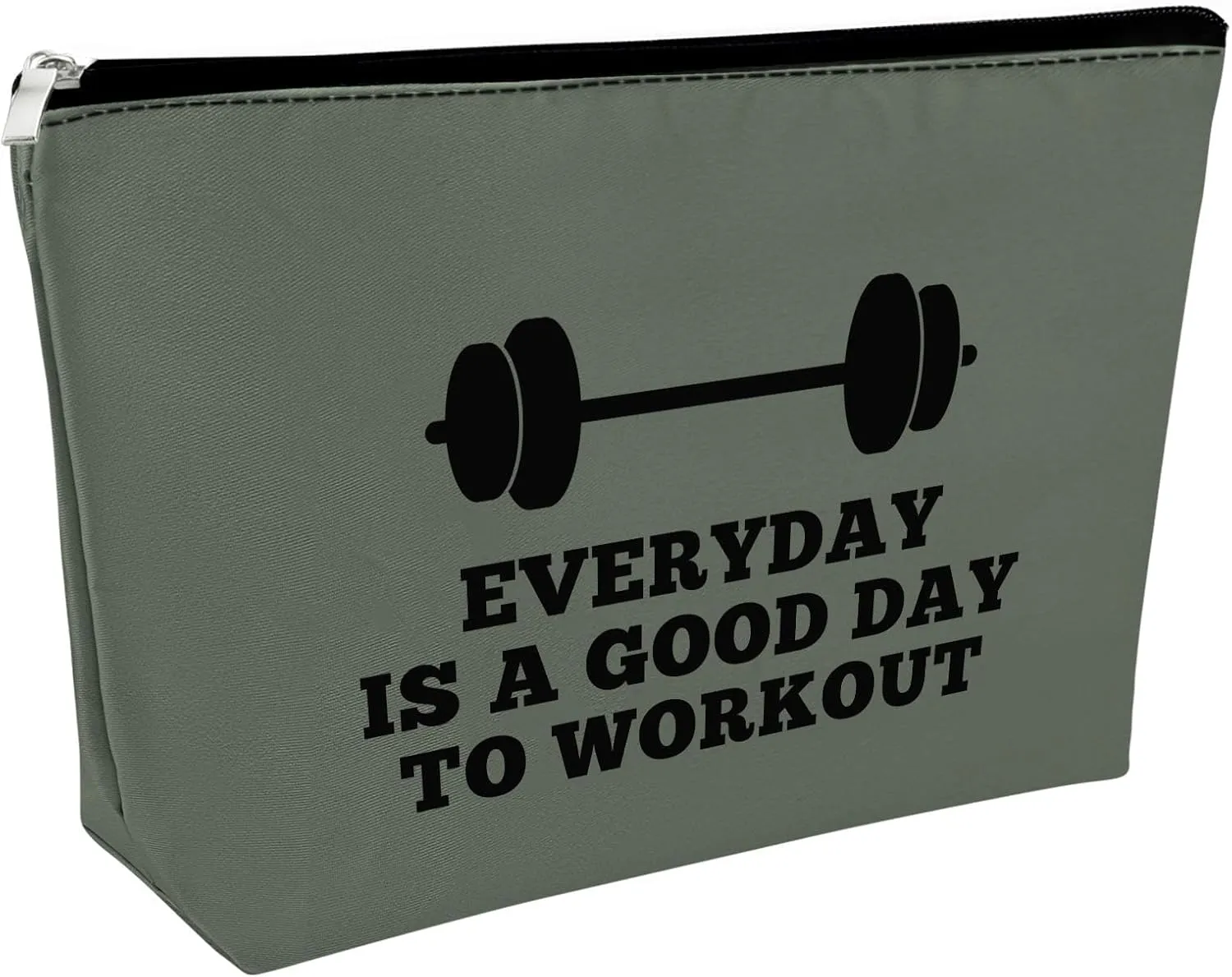 Workout Gift for Women Makeup Bag Weightlifting Fitness Gift Trainer Bodybuilding Gift Dumbbell Cosmetic Bag Inspirational Gift for Sister Friends Christmas Birthday Gift for Athletic CoachGray