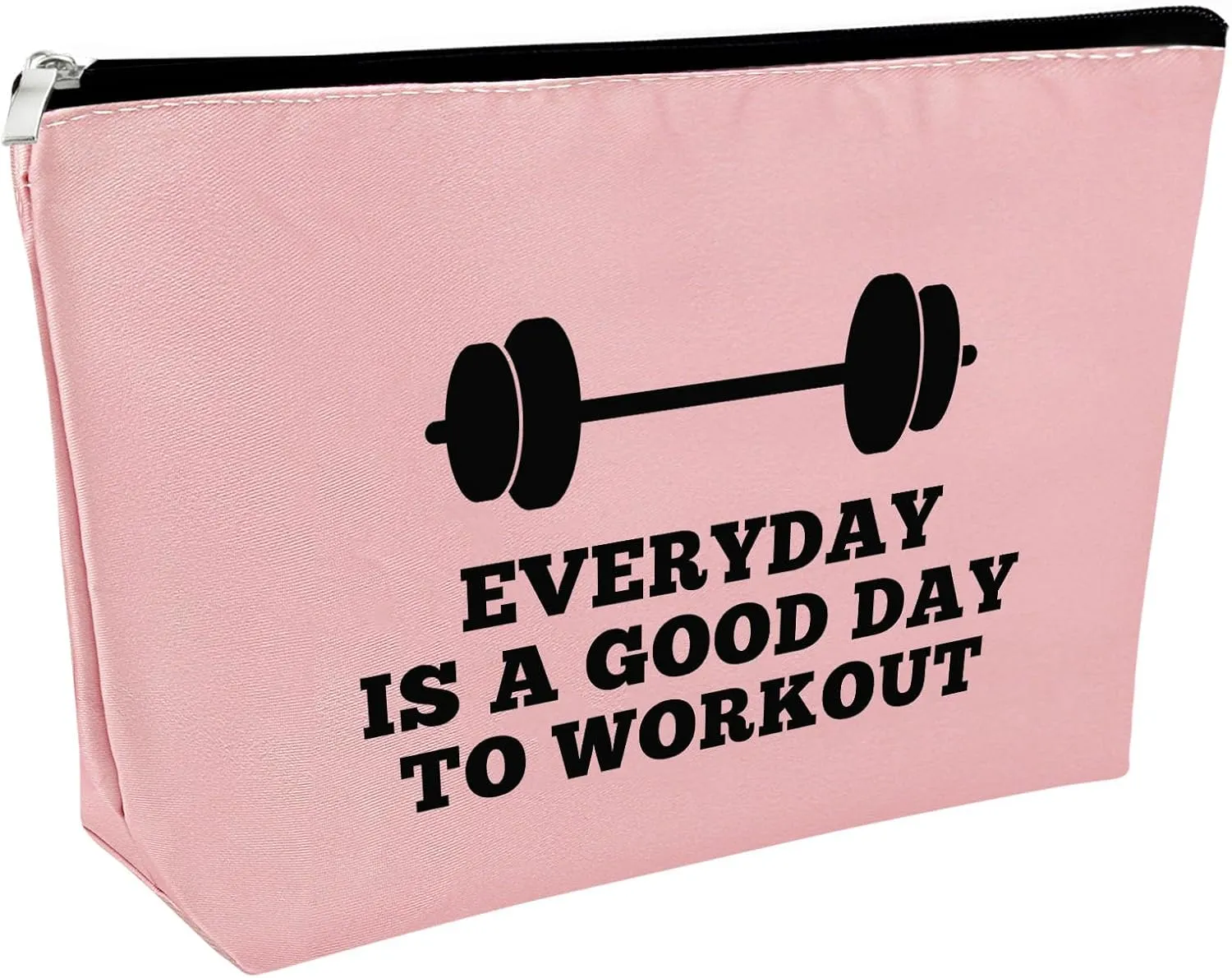Workout Gift for Women Makeup Bag Weightlifting Fitness Gift Trainer Bodybuilding Gift Dumbbell Cosmetic Bag Inspirational Gift for Sister Friends Christmas Birthday Gift for Athletic CoachPink